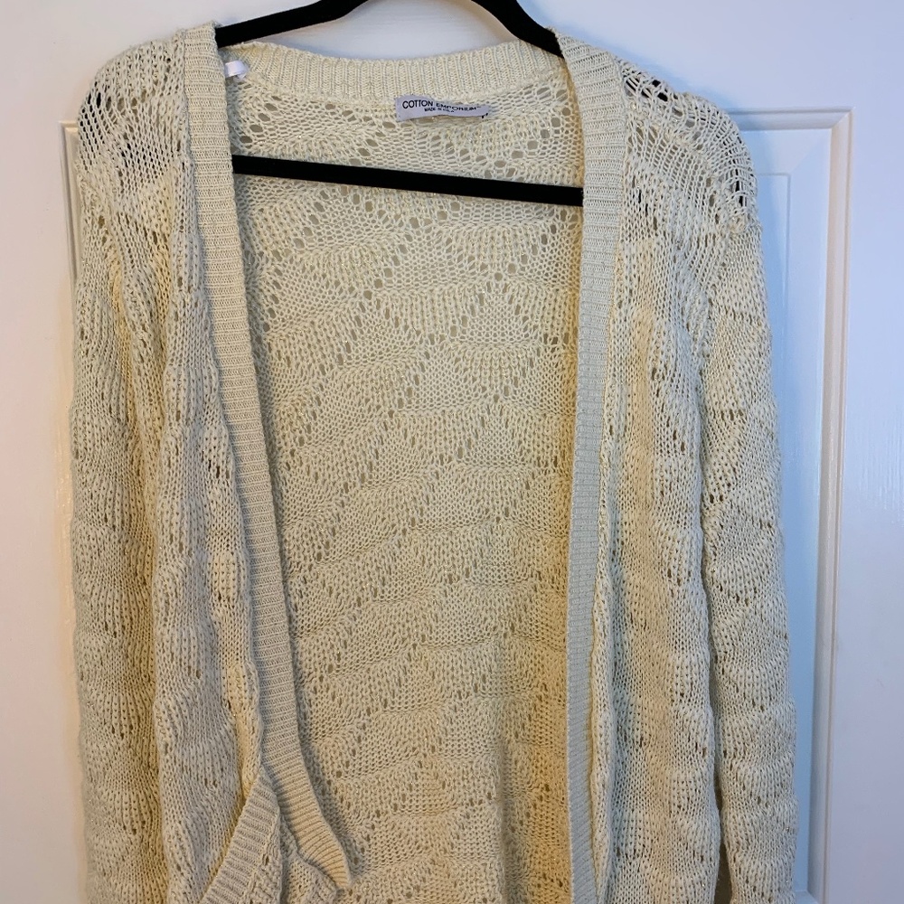 Cream and Gold Cardigan Sweater